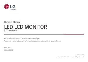 Handleiding LG 49WL900G-BE LED monitor