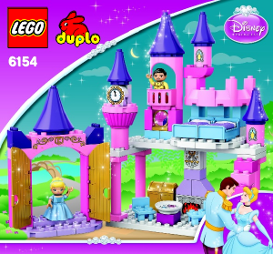 Manual Lego set 6154 Duplo Cinderellas castle