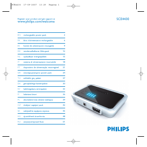 Manuál Philips SCE4430 Přenosná nabíječka
