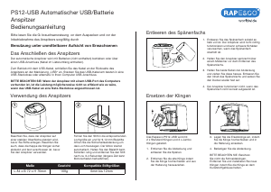 Bedienungsanleitung Rapesco PS12-USB Bleistiftspitzer