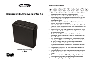 Bedienungsanleitung ednet X5 Aktenvernichter