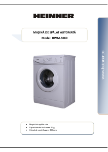 industry thing I've acknowledged Manual Heinner HWM-5080 Mașină de spălat