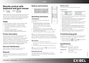 Manual Exibel ZW-51025 Remote Control