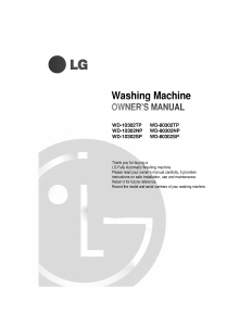 Manual LG WD-10302NP Washing Machine