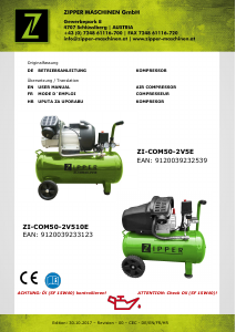 Manual Zipper ZI-COM50-2V510E Compressor
