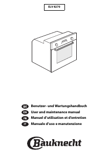 Manual Bauknecht ELV 8270 IN Oven