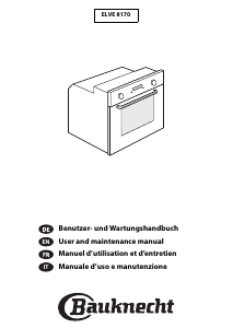 Manual Bauknecht ELVE 8170 SW Oven