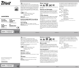 Manuale Crivit IAN 110357 Zaino