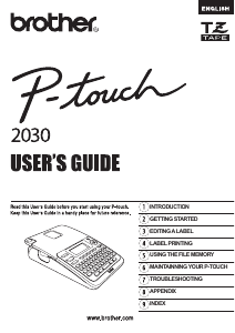 Manual Brother PT-2030 Label Printer