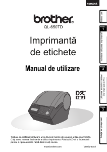 Manual Brother QL-650TD Imprimantă de etichete