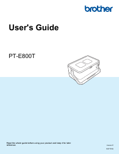 Manual Brother PT-E800T Label Printer