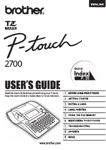 Handleiding Brother PT-2700 Labelprinter