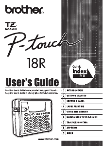 Manual Brother PT-18R Label Printer