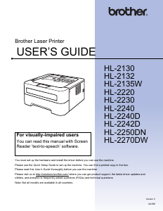 Handleiding Brother HL-2132R Printer