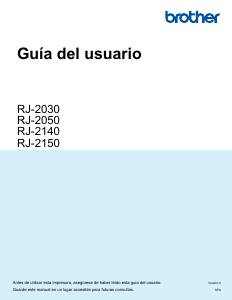 Manual de uso Brother RJ-2150 Impresora