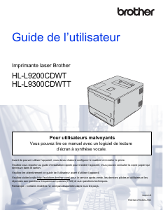 Mode d’emploi Brother HL-L9300CDW(TT) Imprimante