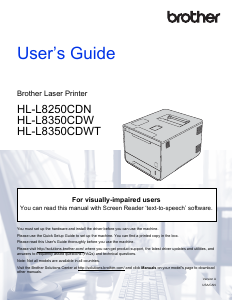 Manual Brother HL-L8350CDWT Printer