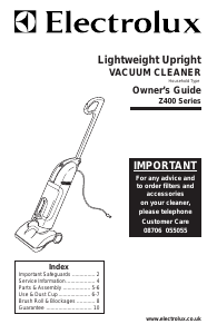 Manual Electrolux Z400A Vacuum Cleaner