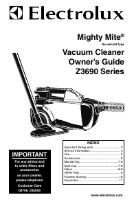 Manual Electrolux Z3690 Mighty Mite Vacuum Cleaner