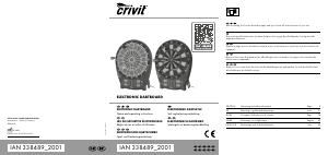 Brugsanvisning Crivit IAN 338489 Dartskive