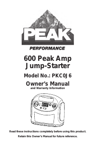 Handleiding Peak PKC0J6 Accubooster