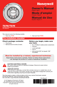 Manual de uso Honeywell T87K Termostato