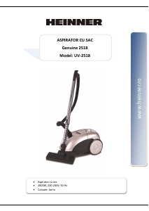 Manual Heinner UV-2518 Genuine Vacuum Cleaner