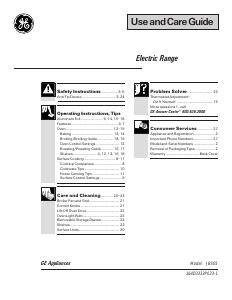 Manual GE JBS05Y1AD Range