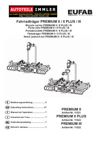 Bedienungsanleitung EUFAB Premium II Plus Fahrradträger