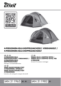 Manuale Crivit IAN 311963 Tenda