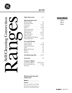 Manual GE JBP84CH1CC Range