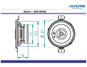 Manuale Alpine SXE-0825S Altoparlante per auto