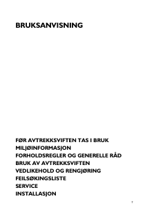 Bruksanvisning Bauknecht DKE 5361 IN Kjøkkenvifte