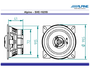 Návod Alpine SXE-1025S Reproduktor do auta