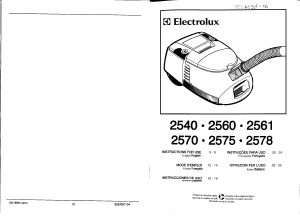 Manual Electrolux Z2570 Vacuum Cleaner