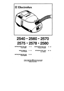 Manual de uso Electrolux Z2580 Aspirador