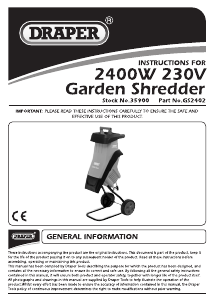 Manual Draper GS2402 Garden Shredder