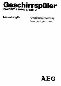 Manuale AEG FAV420 Lavastoviglie