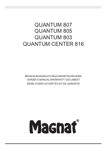 Руководство Magnat Quantum 805 Динамики