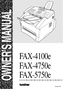 Manual Brother FAX-4100/FAX-4100e Multifunctional Printer