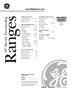 Manual GE JCSP31GP1 Range