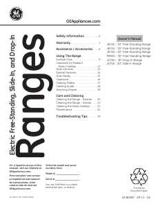 Manual GE JD750DF1BB Range
