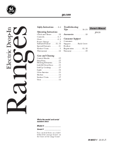 Manual GE JDS28CK1CC Range