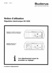 Mode d’emploi Buderus HS 3220 Thermostat