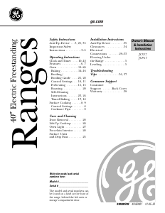 Manual GE JCP910TK2WW Range