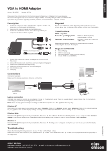 Manual Clas Ohlson VE704 HDMI Adapter