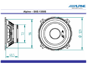 사용 설명서 Alpine SXE-1350S 차량 스피커