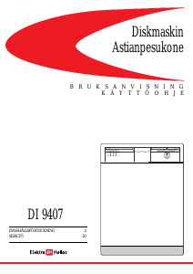 Bruksanvisning ElektroHelios DI9407 Diskmaskin