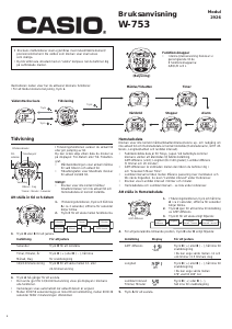 Bruksanvisning Casio Collection W-753-1AVES Armbandsur