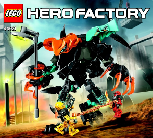 Bruksanvisning Lego set 44021 Hero Factory Splitter beast mot Furno och Evo